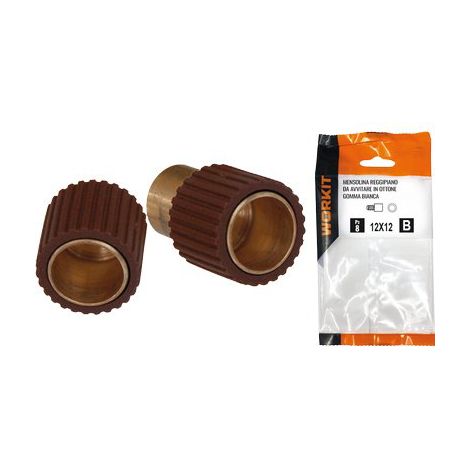 MENSOLINA REGGIPIANO DA AVVITARE SELF WORKIT - OTTONE/GOMMA NOCE MM 12X12 CF=PZ 10- 3 confezioni