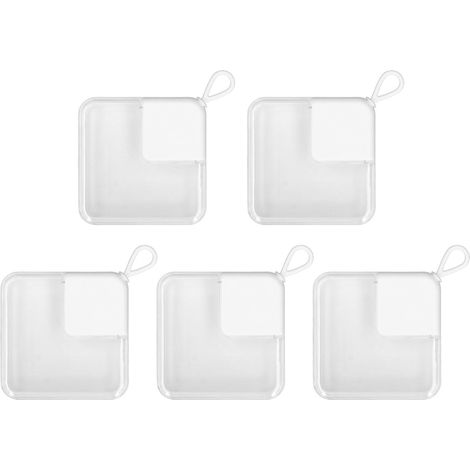 5pcs boîte de rangement pour éponges à poudre, étui portable blanc pour embouts d'ongles, support à bijoux perles et boucles d'oreilles (1/5)
