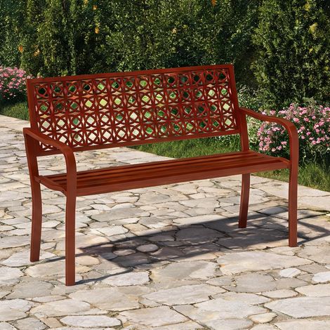 Banc de jardin rot en stahl 127 x 63 x 85 cm (1/5)