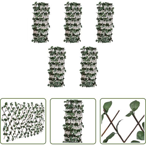 vidaXL Clôture en saule - Clôtures à treillis de saule 5pcs feuille artificielle 180x30cm (1/5)