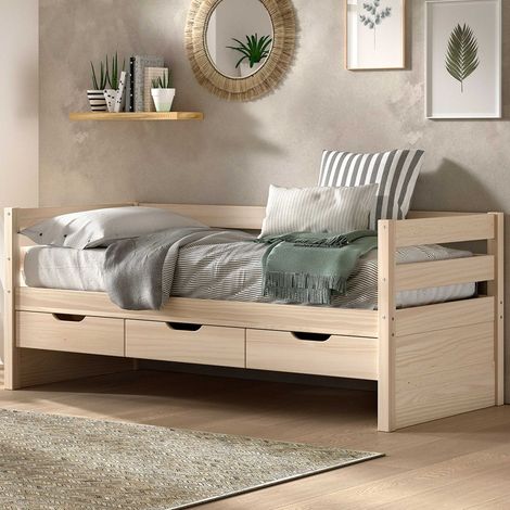 Lit banquette Maggie - avec 3 tiroirs de rangement - 90 x 200cm - (1/5)