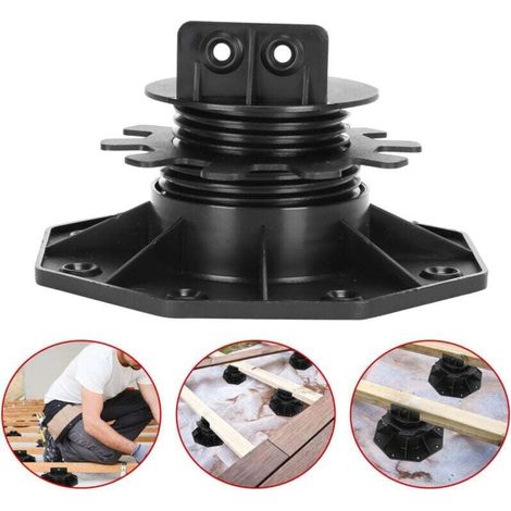 Plots terrasse bois ou composite , XU,pour dalle réglable 30-60mm 10 Pièces Noir, produit qualité supérieure, durable et fiable, matériaux sélectionnés, conforme normes - KZQ (1/4)
