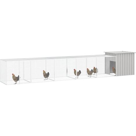 Maison Exclusive - Gabbia per Polli Grigia 600x91x100 cm Acciaio Zincato