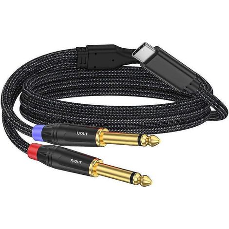 Câble USB-C vers double jack stéréo 6,35 mm pour le son en direct et l'enregistrement (1/4)