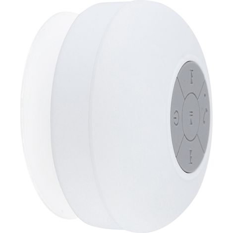 Mini enceinte Bluetooth portable étanche sans fil pour l'extérieur avec ventouse (blanche) (1/5)