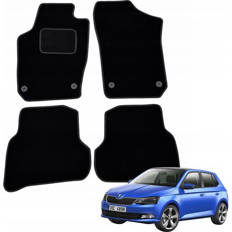 Tapis de sol en velours pour Skoda Fabia 3 III (2014-2021) - Tapis de voiture B (1/5)