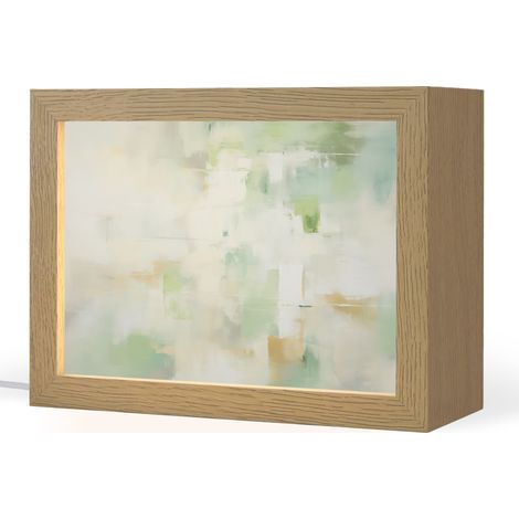 LÁMPARA DE MESA Abstracto - Arte - Blanco - Verde - Moderno 20x15 cm