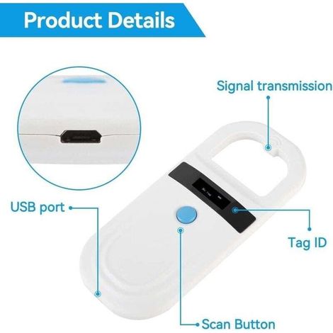 Haustier-ID-Lesegerät, Haustier-Tag-Anzeige, Haustier-Mikrochip-ID-Scanner, tragbares EMID-RFID-Lesegerät (1/3)