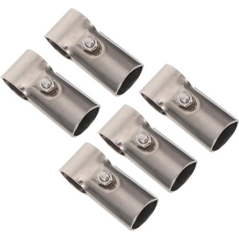 Lot de 5 Connecteurs D'extension en Acier Inoxydable 25 Mm pour Tringle à Rideaux et Garde-Robe, Rallonge Bidirectionnelle Argentée Robuste, Adapté pour Placards et Espace (1/5)