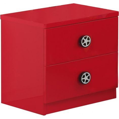 TURBO - Chevet 2 Tiroirs Rouge Style Racing (1/3)