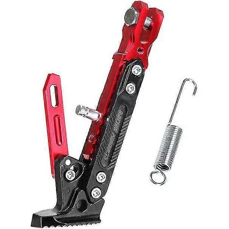 Verstellbarer Motorrad-Fußständer, robust und korrosionsbeständig, CNC-gefräster Metall-Seitenständer – Rot (1/5)