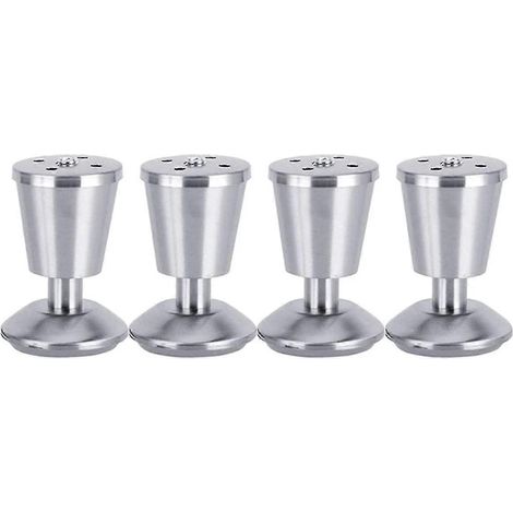 Quatre pieds de meubles épais en acier inoxydable, de forme conique réglable, adaptés aux armoires, canapés et autres meubles. (mm)