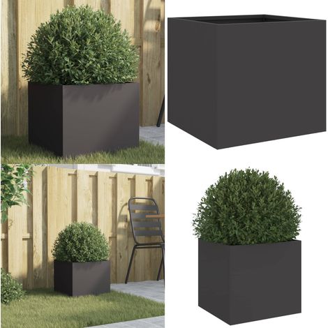 Pflanzkübel Schwarz 32x30x29 cm Stahl - Pflanzkübel - Stahltank - Gartentrends - Balkonpflanzen - Terrasse Dekorieren - Home & Living (1/5)