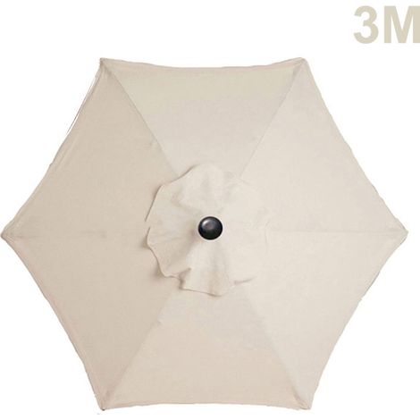 Housse de rechange pour parasol extérieur 3m (8 baleines), beige, adaptée terrasse et jardin (1/5)
