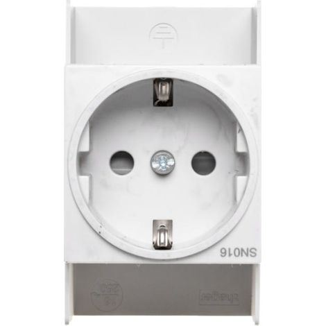Enchufe modular Schuko 10/16A 250V CA para carril de clase I, aislado SN016