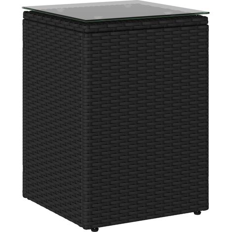 Mesa lateral Negro ratán sintético vidaXL