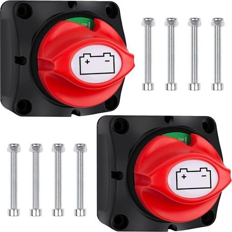 2 Pieces 12V 24V 48V Battery Cut-Off Switch ON-OFF, 200A Battery Master Switch for Yacht, Boat, Truck, Bus, Car, Motorcycle (1/4)