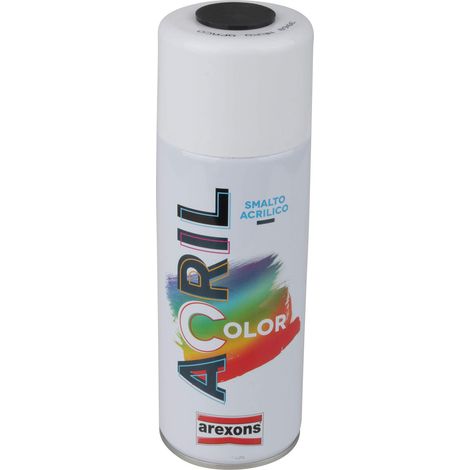 AREXONS Acrilcolor, Smalto Spray Nero RAL 9005 400, ml Vernice Spray Tutte le Superfici, Smalto Acrilico Fai da Te Alta Copertura, Spray Resine Acriliche (1/5)