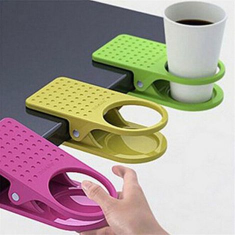 Support Tasse Bureau - Clip Tasse ABS - Adaptatif Diamètre Jusqu'à 6,3 cm - Pour Table ou Bureau - 1 Pièce (1/5)