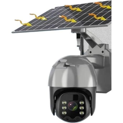 Caméra de sécurité à domicile Caméra solaire extérieure HD 4MP 4G PTZ stockage en nuage batterie de détection de mouvement PIR CCTV caméra de Surveillance sans fil à Vision nocturne(Wifi Cam 64G Card) (1/5)