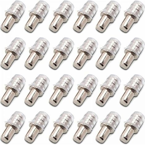 100 pièces Taquets D'étagère Support D'étagère Taquets à Enfoncer Taquet Support Tablette à Enfoncer 5 mm avec Manchon en Caoutchouc pour Étagère en Bois