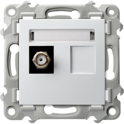 Conector único para antena tipo F - blanco, zafiro