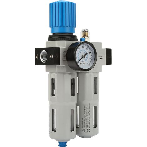 FRC-1/2-MIDI G1/2" Luftkompressorfilter Öl-Wasser-Abscheider mit Regler und Manometer (1/5)