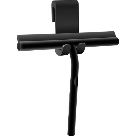Raclette Douche Silicone sans Rayures Raclette Vitre pour Douche, Baignoire, Carrelage, Miroir, FenêTre (Noir) (1/5)