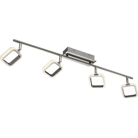 Lampada da soffitto Spot bar Lampada spot Lampada da soffitto con faretti mobili, metallo cromato, 4x LED 4x 5 watt 4x 350 lumen bianco caldo, LxH 89x18 cm (1/4)