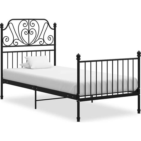 Maison Exclusive - Bettgestell Schwarz Metall 90x200 cm (1/5)