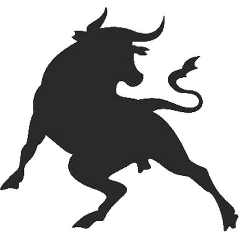 Adhesif Sticker Noir Taureau Corrida H84mm x L90mm