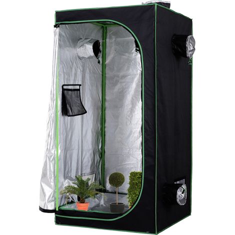 Grow Tent Reflective Mylar Hydroponic with Adjustable Vents Floor Tray for Indoor Plant Growing, 80 x 80 x 160 cm (31.5" x 31.5" x 63") (1/5)