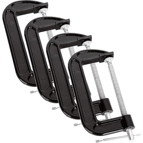 Lot de 4 serre-joints G, robustes pour le travail du bois, le soudage et la réparation automobile, ouverture de mâchoire de 6 pouces (1/5)
