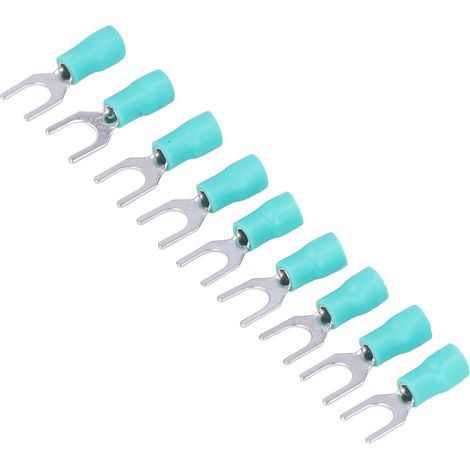 100 bornes cosse plate isolée type U, connecteur électrique fil 16-14AWG, sertissage SV2-5 vert, lot de 100 pièces (1/5)
