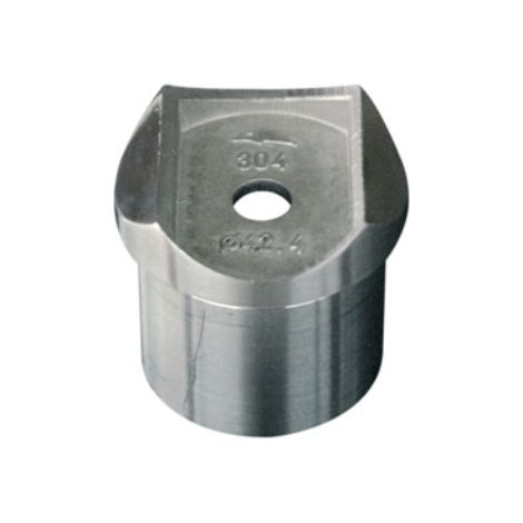 [QUALITE FRANCAISE] - Support main courante à fleur de poteau pour tube Ø42,4mm - Hauteur 36,5mm - À manchonner -  Inox 316