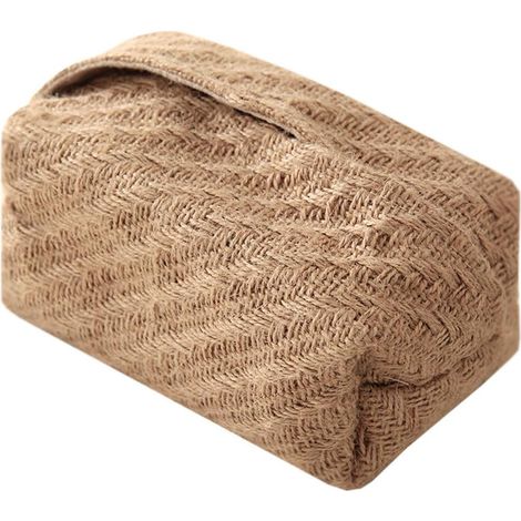 Caja de pañuelos de yute y ratán, libre de plástico y respetuosa con el medio ambiente.
