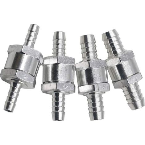 RGE 4 Pièces Clapet Anti-Retour Carburant, Clapet Anti-Retour En Aluminium, Clapet Anti-Retour Carburant Unidirectionnel Pour Carburateur Et Côté Basse Pression Des Systèmes De Carburant (4 Taille) (1/5)