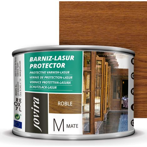 Lasur Vernis Protecteur Mat. Protège, décore et embellit tous les types de bois. 375 Millilitres, Chêne (1/5)
