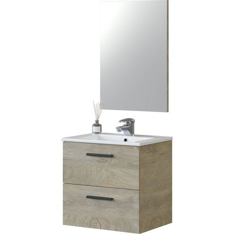 Mueble Aruba 2 cajones 1 espejo ancho 60 (1/2)