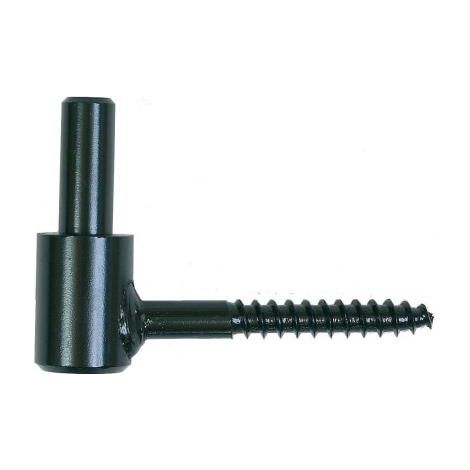 Ing Fixations – Gond de volet noir traité cataphorèse – Diamètre 14 mm – Longueur 85 mm – Fixation directe bois – Accessoires inclus