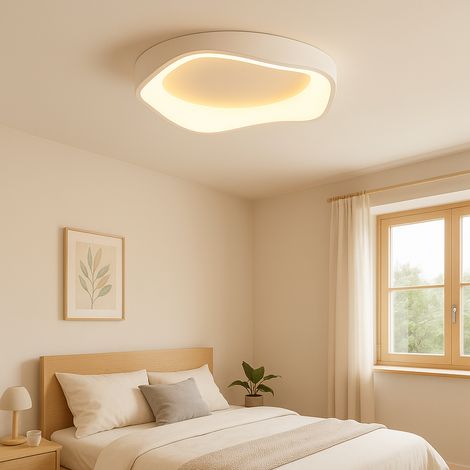 Plafonnier LED 36W CCT, métal blanc, style nordique Ø400 mm