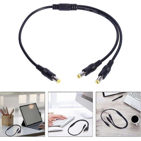 Câble répartiteur d'alimentation en Y à 2 sorties 5,5 x 2,5 mm pour moniteurs, enregistreurs vidéo numériques et bandes LED (1/4)