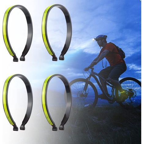 4 pinzas para pantalones de bicicleta,pinzas reflectantes para pantalones,pinzas para pantalones para ciclistas,protección para pantalones,gris (1/5)