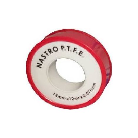 ROTOLINO NASTRO TEFLON P.T.F.E. ECONOMICO MT 12 mm 12 x 10 mt x 0,076 DH