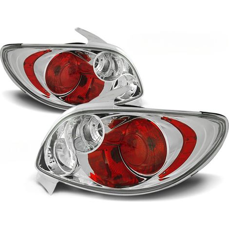 Paire de feux arriere design Peugeot 206 de 1998 a 2005 chrome-27336211