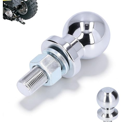 Boule d'attelage de remorque chromée, Boule d'attelage de remorquage de 47,6 mm/1,87 po, de Tracteur de pelouse 2 000 LB en Acier forgé Solide pour Caravane de Kart ATV (1/5)