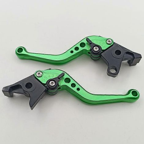 Convient aux anciennes motos Kawasaki ZX7R modifiées, klaxon de frein, poignée d'embrayage, levier de frein, accessoires de poignée de frein (tige courte verte) (1/4)