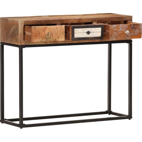 Maison Exclusive - Tavolo Consolle Oro 90x30x75 cm in Legno Massello di Recupero
