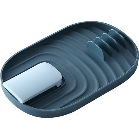 Soporte plegable para cucharas, soporte para tapas, soporte multifuncional para utensilios de cocina (azul, 1 unidad) (1/5)