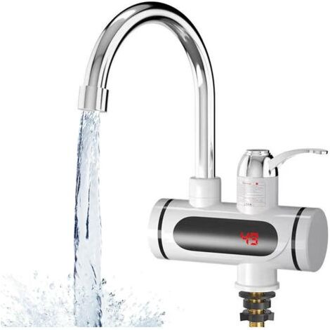 Küchenarmatur mit Sofort-Heißwasserfunktion, Temperaturanzeige, drehbar, geeignet für Küche und Bad (1/5)